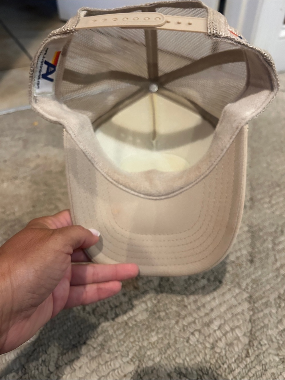 Aviator Nation Cream Trucker Hat with Retro Patch - Picture 10 of 11